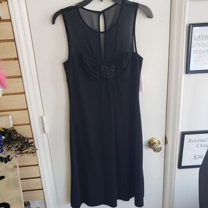 Donna Ricco Sleeveless Sheer Beaded Lined Dress